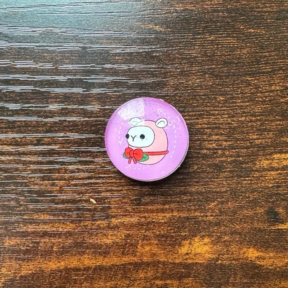 *Handmade Magnet* Woobles Ronnie the Lamb Holiday Collectible Glass Magnet